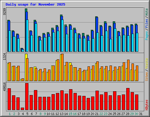 Daily usage for November 2025