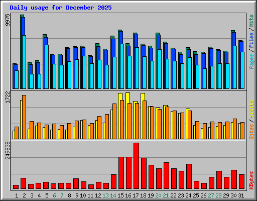 Daily usage for December 2025